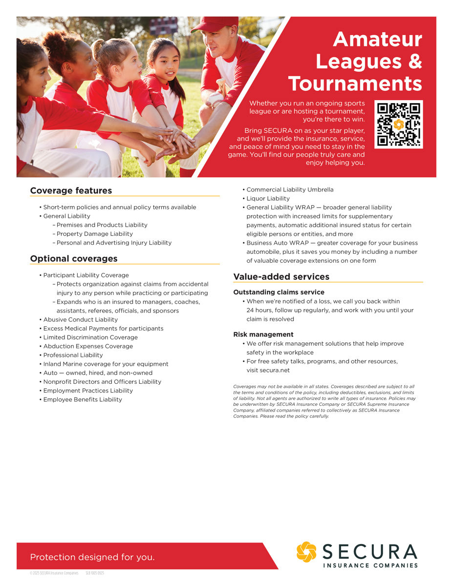 Amateur Leagues and Tournaments Sell Sheet